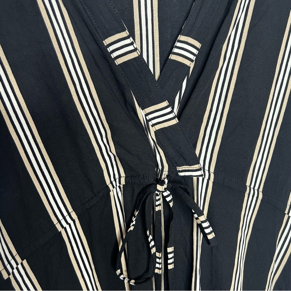 BEACHGOLD Striped V-Neck Ruffle Hem Mini Dress - Picture 8 of 15